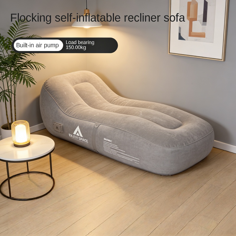 Outdoor Camping Lounge Chairs - เก้าอี้โซฟาพองลมสำหรับพักผ่อนกลางแจ้งพร้อมปั๊มลมในตัว ดีไซน์พับได้กันน้ำ เหมาะสำหรับครอบครัว/การตั้งแคมป์