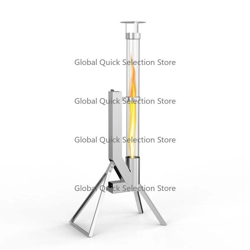 Outdoor Camping Stove - เตาเผาเม็ดเชื้อเพลิงสแตนเลสสำหรับตั้งแคมป์กลางแจ้ง เตาทำความร้อนสำหรับลานบ้าน สวน และลานภายใน