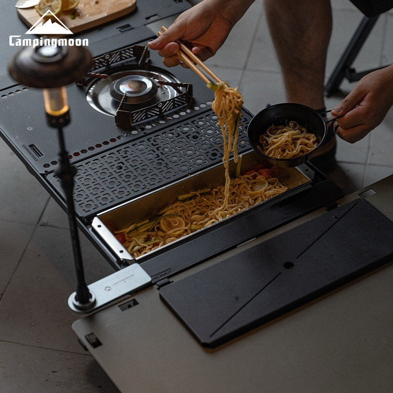 Outdoor Camping Table With Storage - กล่องใส่ช้อนส้อมสแตนเลส CAMPINGMOON CK-11 สำหรับตั้งแคมป์ ใช้งานสะดวก ใช้กับโต๊ะ