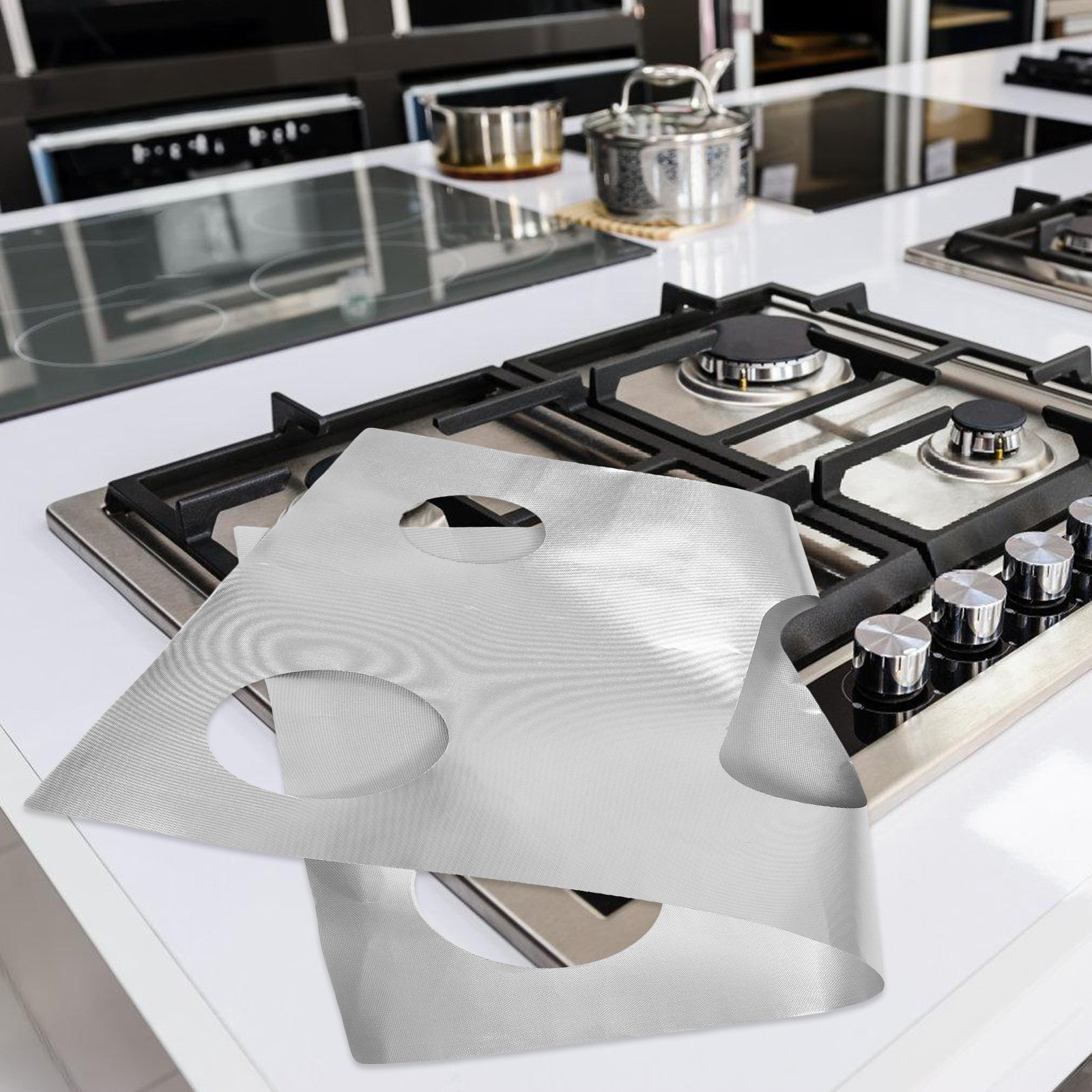 Outdoor Camping Stove - แผ่นปิดเตาแก๊สทนความร้อน ป้องกันคราบติด สำหรับเตาย่างกลางแจ้ง แคมป์ปิ้ง ครัว ทำความสะอาดง่าย