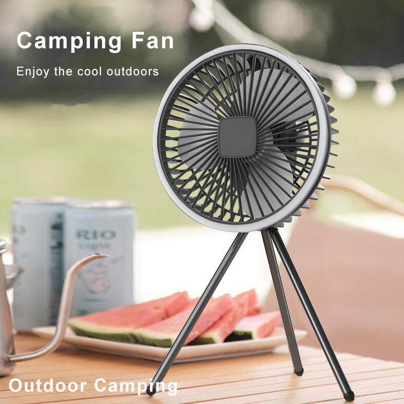 Outdoor Camping Ventilator - พัดลมตั้งโต๊ะแบบพกพา 10000mAh 5000mAh USB ชาร์จไฟได้ พัดลมเพดานไร้สาย