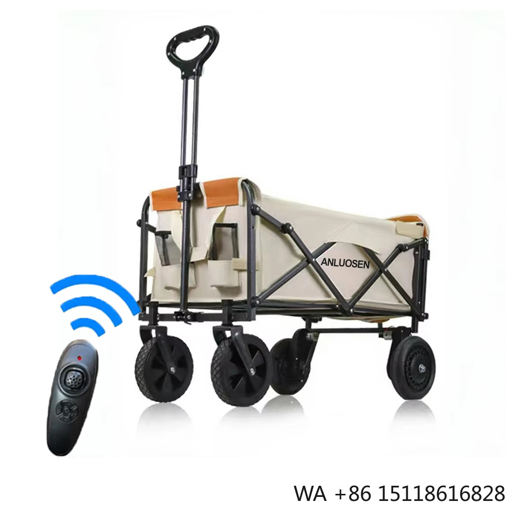 Outdoor Camping Folding Table - รถเข็นแคมป์ปิ้งไฟฟ้าพับได้ แบตเตอรี่ 2000mAh ช่วยเหลือด้วยพลังงานไฟฟ้า พับเก็บได้ สำหรับใช้งานกลางแจ้ง