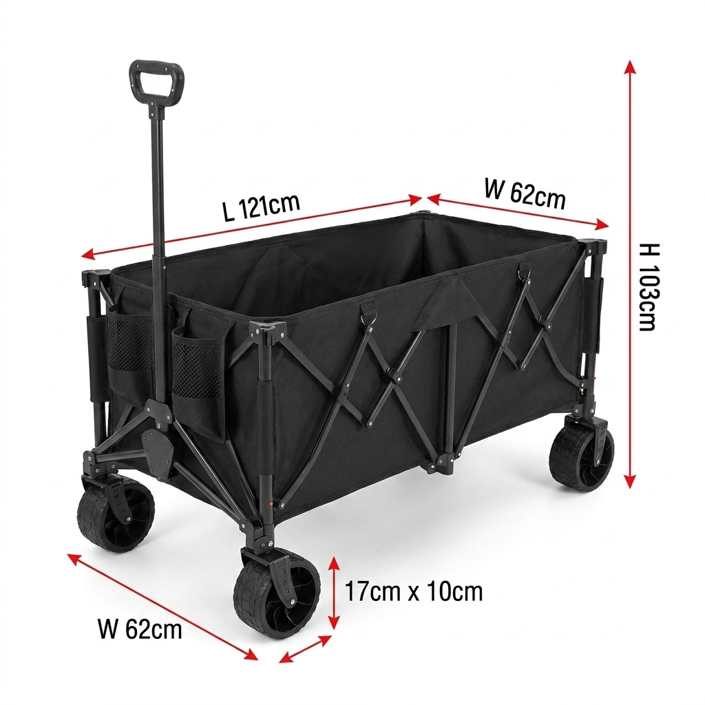 Outdoor Camping Folding Table - รถเข็นพับได้แบบพิเศษสำหรับงานหนัก ความจุขนาดใหญ่พิเศษ 260 ลิตร รับน้ำหนักได้ 360