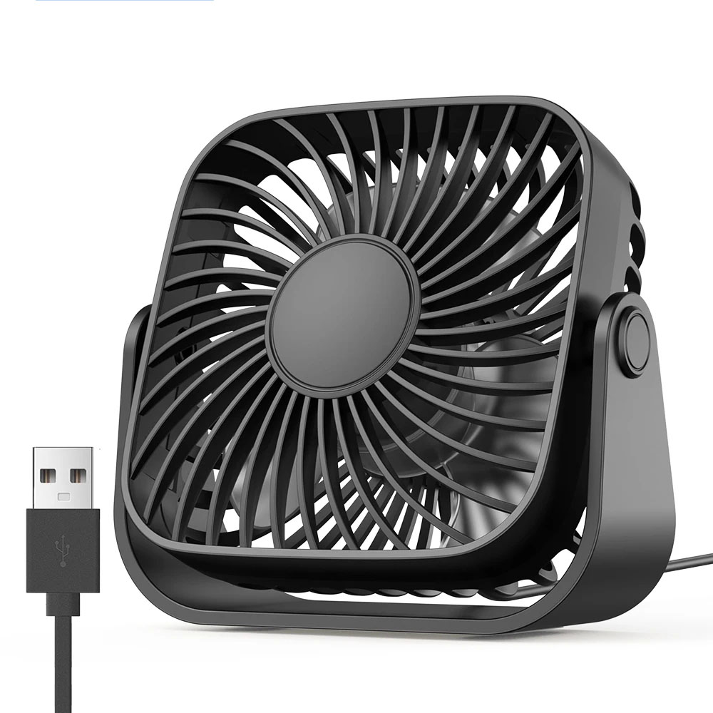 Outdoor Camping Ventilator - พัดลมพกพาขนาดเล็ก USB 4 นิ้วสำหรับการตั้งแคมป์, พัดลมตั้งโต๊ะส่วนตัวแบบเงียบ 3