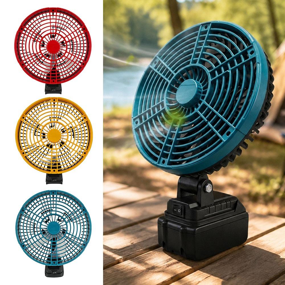 Outdoor Camping Ventilator - พัดลม DC พร้อมชาร์จ USB พัดลมตั้งโต๊ะสำหรับตั้งแคมป์กลางแจ้ง พัดลมโลหะลมแรงสำหรับ