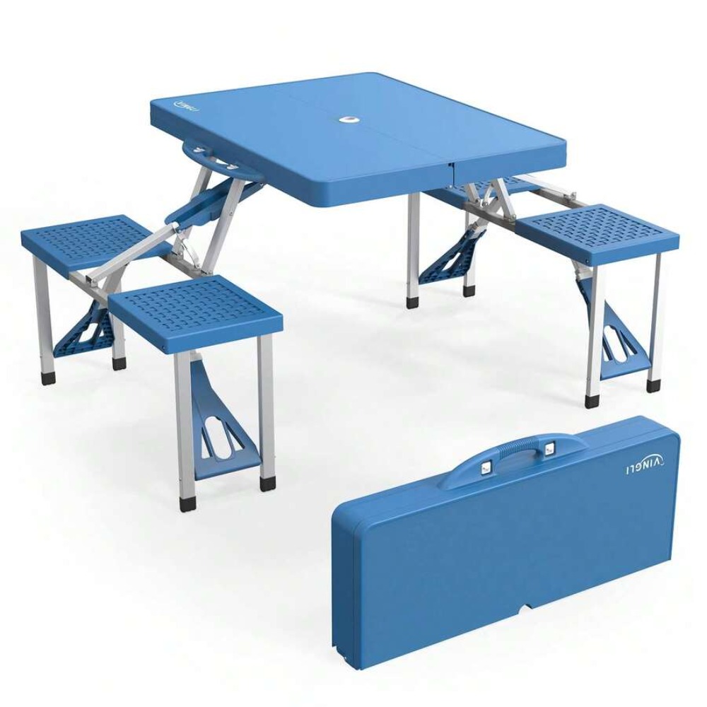 ชุดโต๊ะปิกนิกพับได้ขนาด 4 ฟุต  - Outdoor Camping Folding Table บทวิจารณ์และราคา