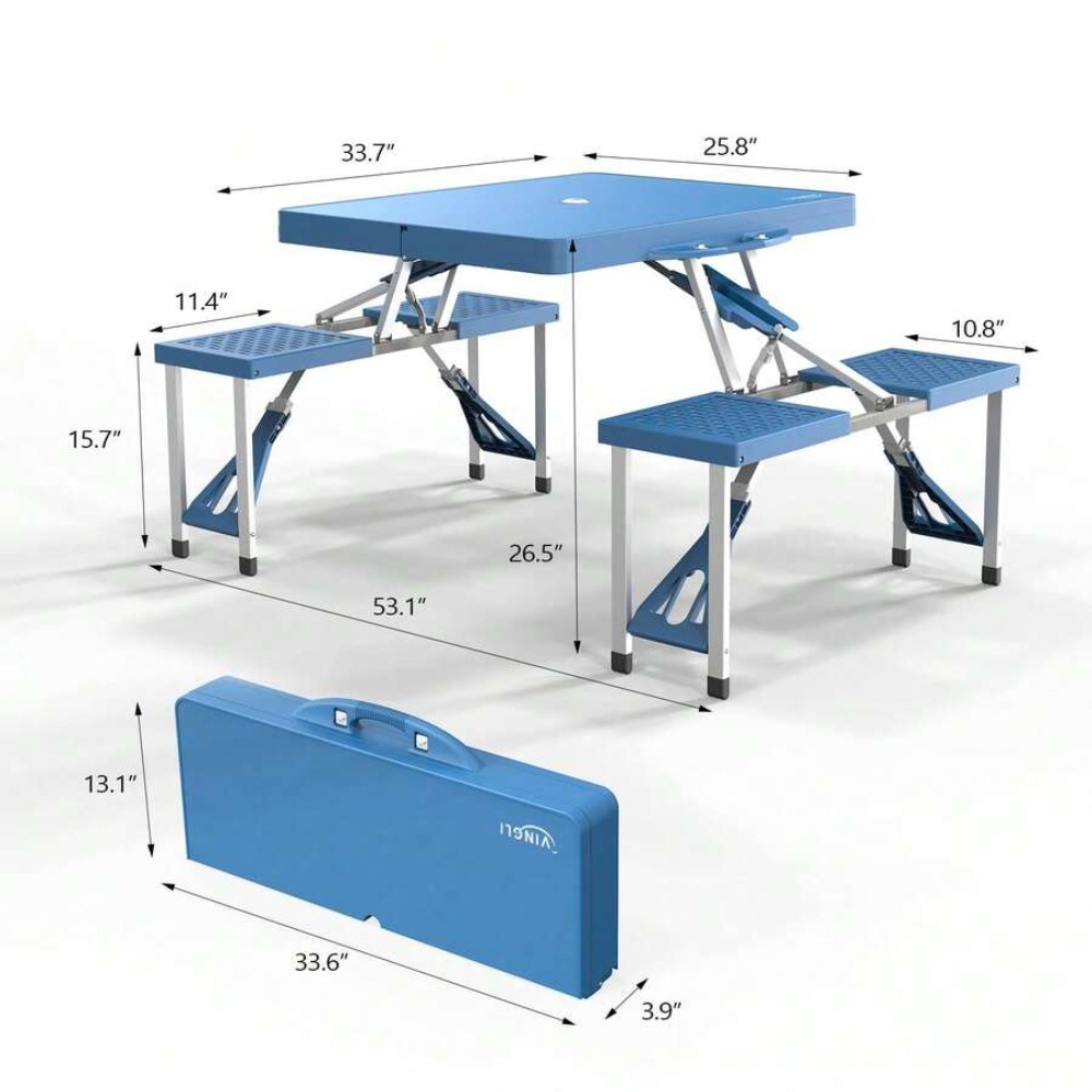 ชุดโต๊ะปิกนิกพับได้ขนาด 4 ฟุต  - Outdoor Camping Folding Table บทวิจารณ์และราคา