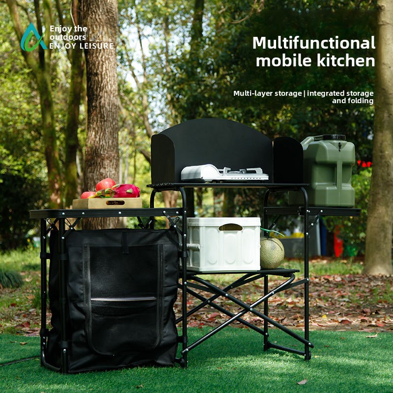 โต๊ะพับอเนกประสงค์สำหรับตั้งแค - Outdoor Camping Table With Storage บทวิจารณ์และราคา