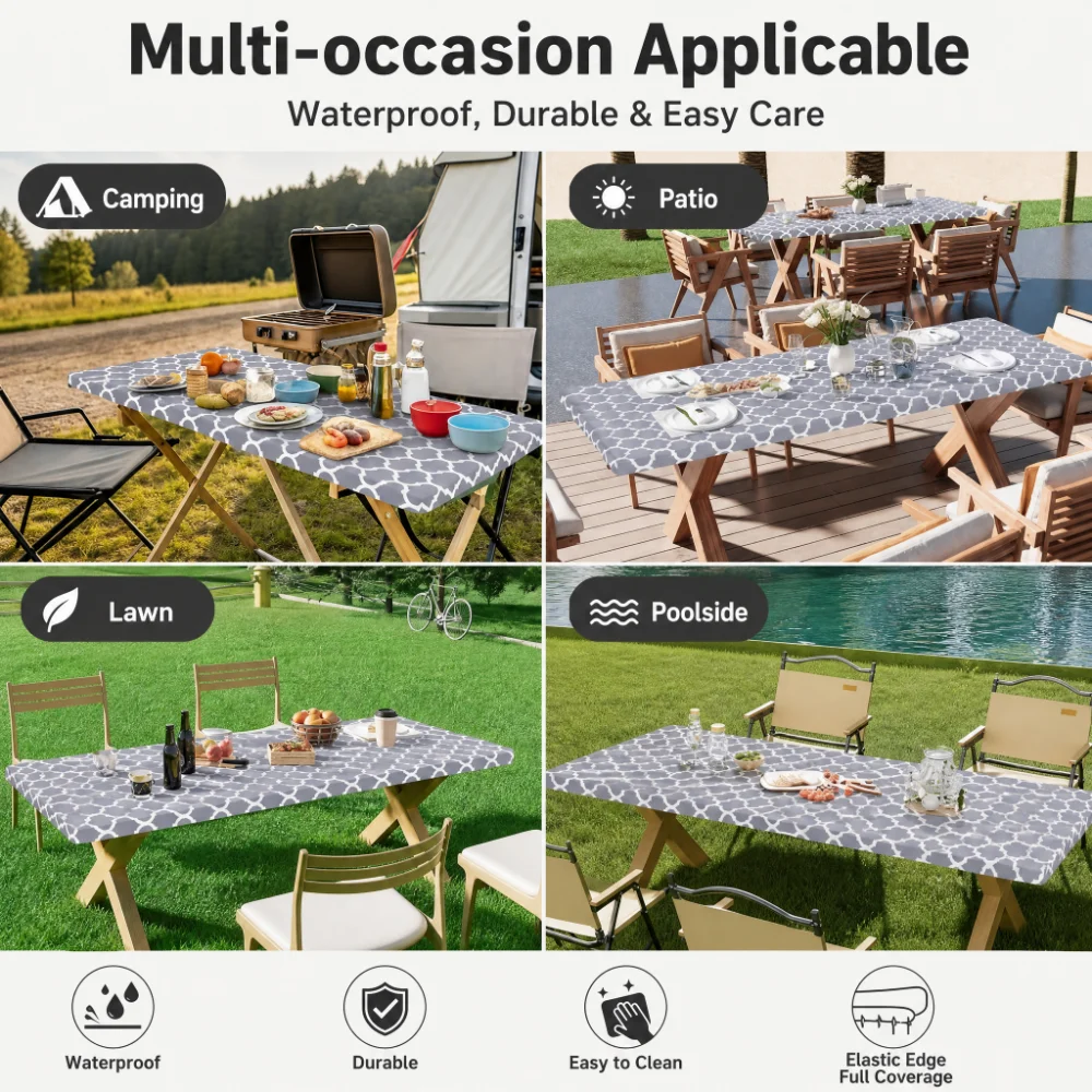 ผ้าคลุมโต๊ะทรงสี่เหลี่ยมผืนผ้า - Outdoor Camping Folding Table บทวิจารณ์และราคา
