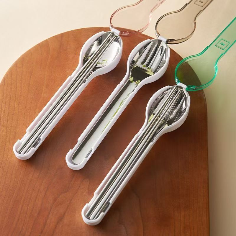 ชุดช้อนส้อมพกพาพร้อมกล่องเก็บข - Outdoor Camping Dining Set บทวิจารณ์และราคา