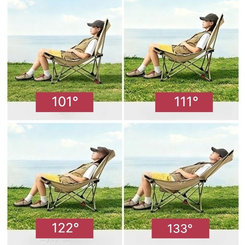 เก้าอี้พักผ่อนแบบพับได้พร้อมเบ - Outdoor Camping Lounge Chairs บทวิจารณ์และราคา