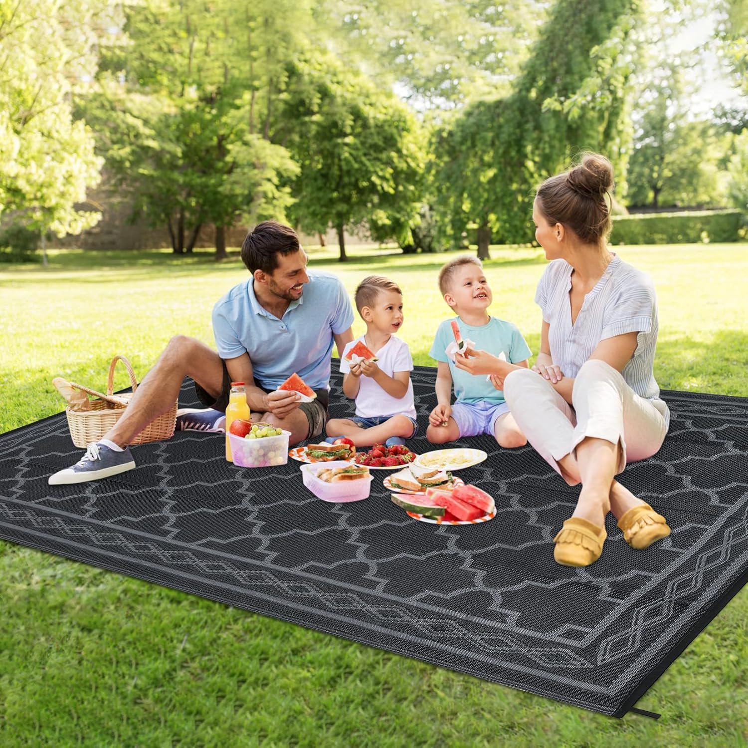 พรมพลาสติกกลางแจ้งขนาด 8x10 ฟุ - Outdoor Camping Rugs 8X10 บทวิจารณ์และราคา