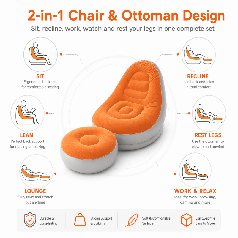 ชุดโซฟาเป่าลมแบบพับได้พร้อมที่ - Outdoor Camping Table And Chairs บทวิจารณ์และราคา