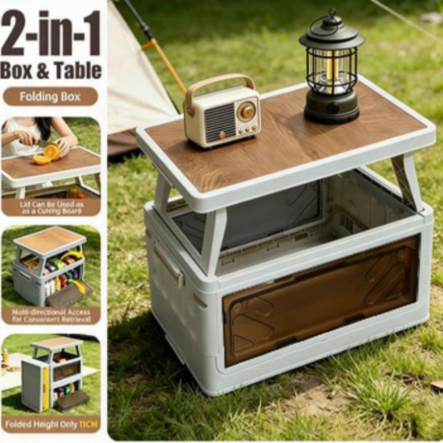 กล่องเก็บของอเนกประสงค์สำหรับต - Outdoor Camping Table With Storage บทวิจารณ์และราคา