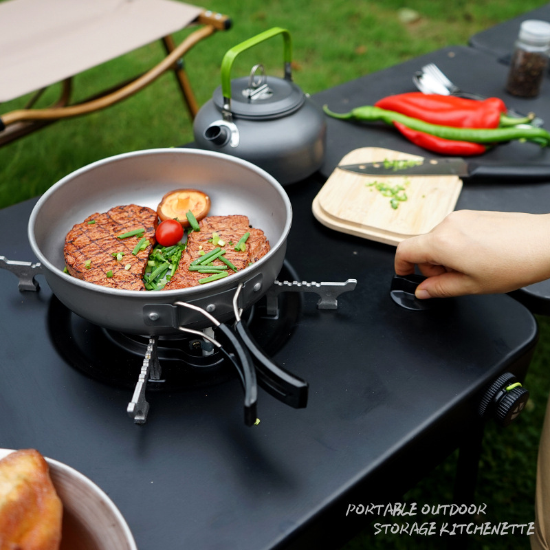 โต๊ะครัวพกพาสำหรับตั้งแคมป์แบบ - Outdoor Camping Table With Storage บทวิจารณ์และราคา