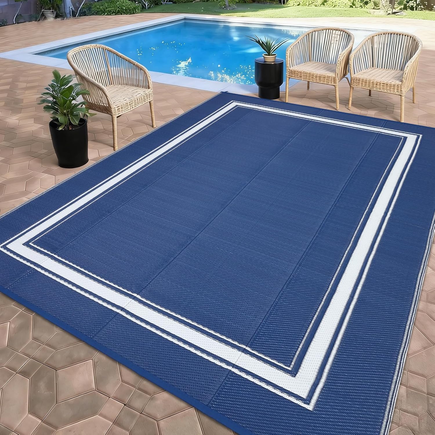 พรมปูพื้นกลางแจ้งขนาด 8x10/9x1 - Outdoor Camping Rugs 8X10 บทวิจารณ์และราคา