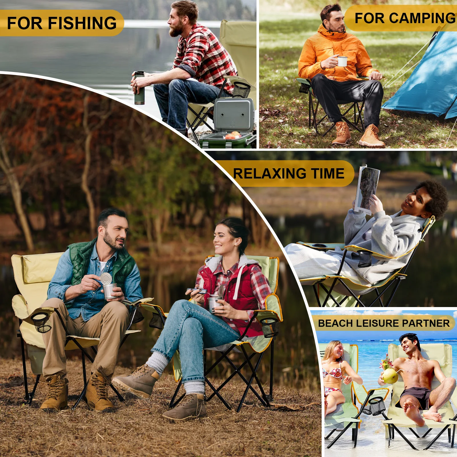 เก้าอี้พับได้สำหรับใช้งานกลางแ - Outdoor Camping Lounge Chairs บทวิจารณ์และราคา