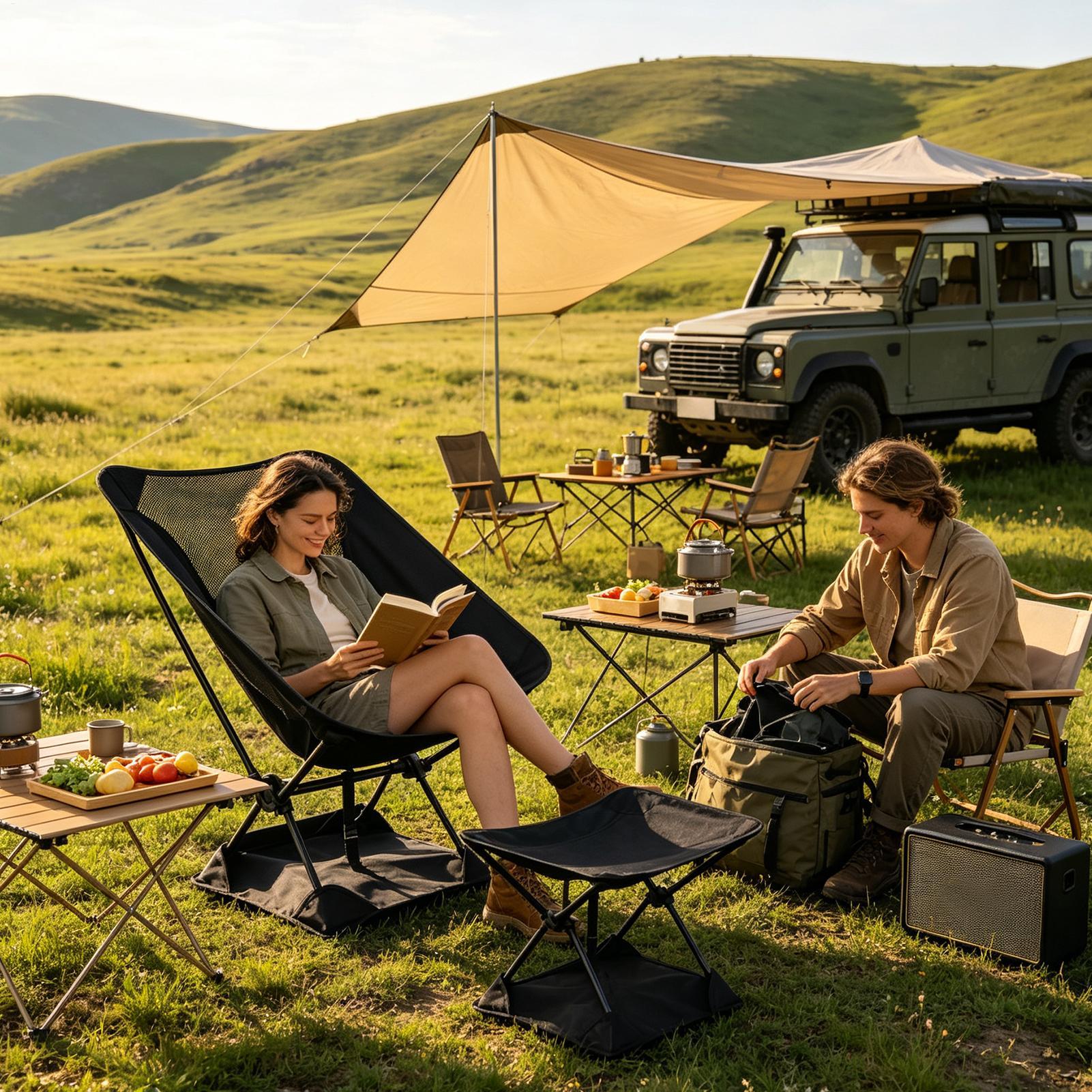 แผ่นรองพื้นเก้าอี้แคมป์ปิ้งผ้า - Outdoor Camping Table And Chairs บทวิจารณ์และราคา