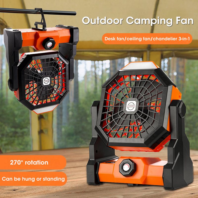 พัดลมตั้งแคมป์ขนาด 10000mAh พร - Outdoor Camping Ventilator บทวิจารณ์และราคา