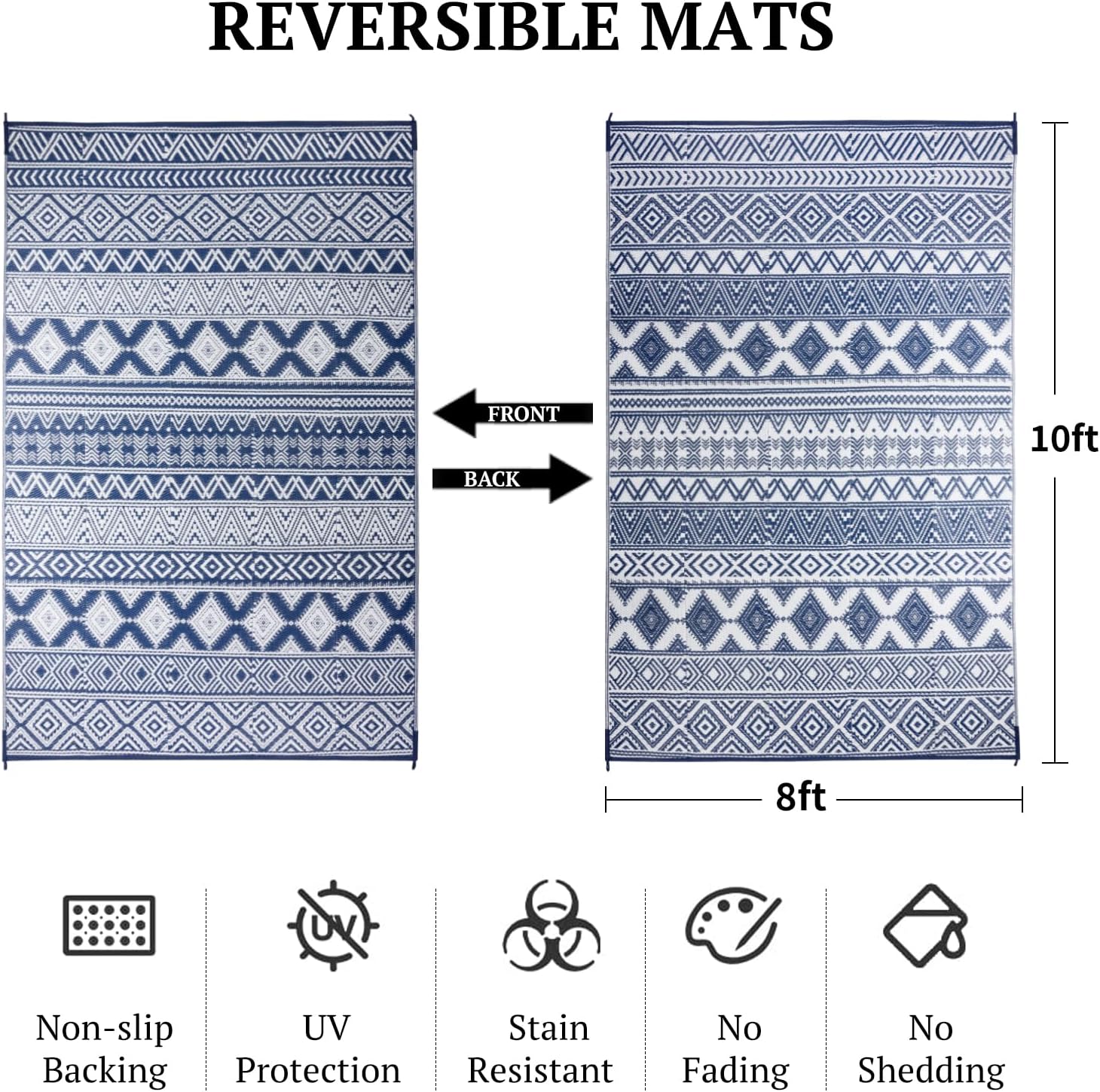 พรมกันน้ำสำหรับกลางแจ้ง ขนาด 8 - Outdoor Camping Rugs 8X10 บทวิจารณ์และราคา
