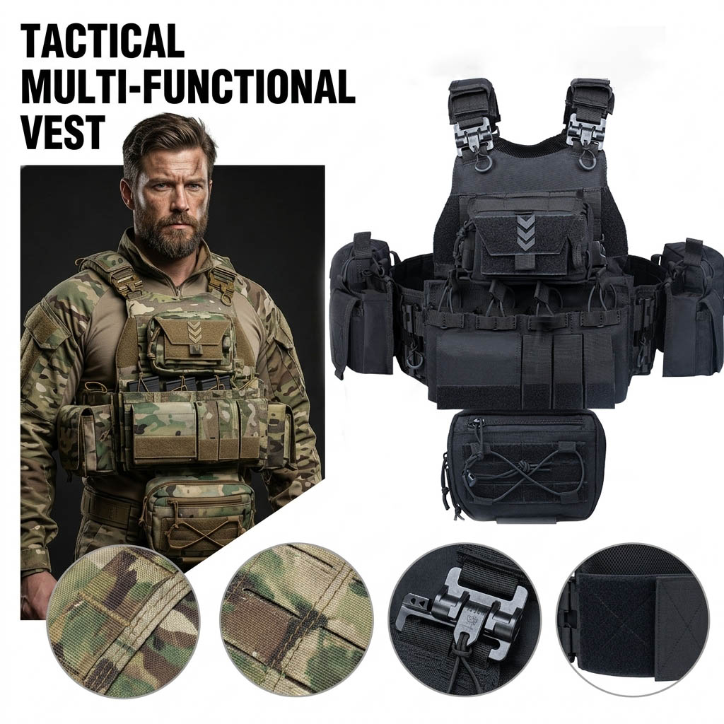 เสื้อกั๊กฝึกซ้อมลายพราง อุปกรณ - Outdoor Camping Games บทวิจารณ์และราคา