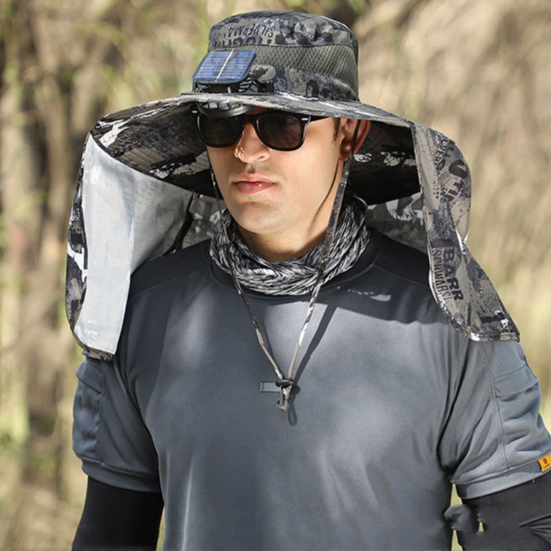 พัดลมพลังงานแสงอาทิตย์หมวกพัดล - Outdoor Camping Ventilator บทวิจารณ์และราคา