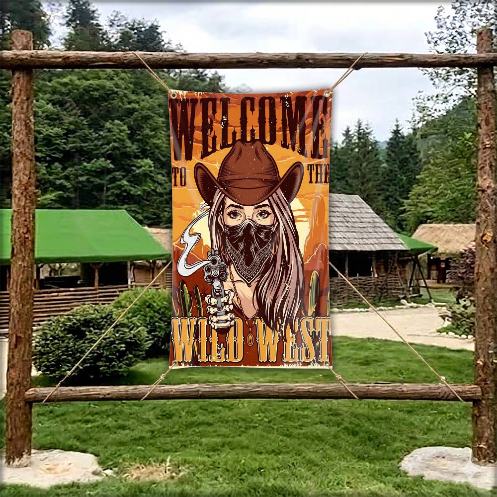 ผ้าม่านลายธงคาวบอยสไตล์ตะวันตก - Outdoor Camping In Texas บทวิจารณ์และราคา